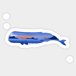 Sperm Whale Landscape Sticker